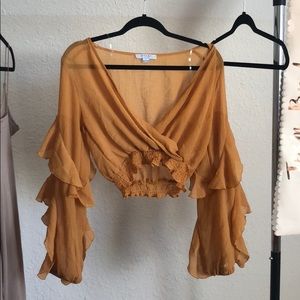 Orange cute crop top